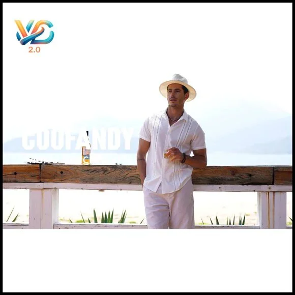Men's Cuban Guayabera Shirt Short Sleeve Button Down Casual Summer Beach Linen